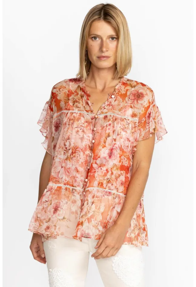 Women Johnny Was Tops Yours Truly Silk Blouse Yours Truly