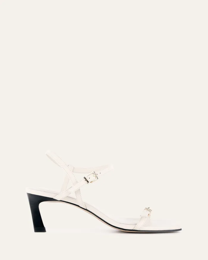 Women jomercer Gianni mid heel sandals off white leather MID SANDALS