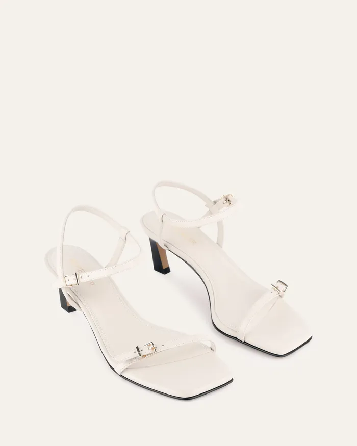 Women jomercer Gianni mid heel sandals off white leather MID SANDALS Women jomercer Gianni mid heel sandals off white leather MID SANDALS