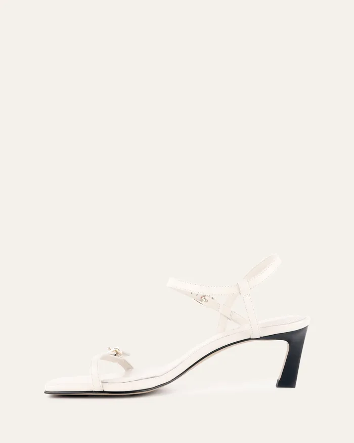 Women jomercer Gianni mid heel sandals off white leather MID SANDALS Women jomercer Gianni mid heel sandals off white leather MID SANDALS