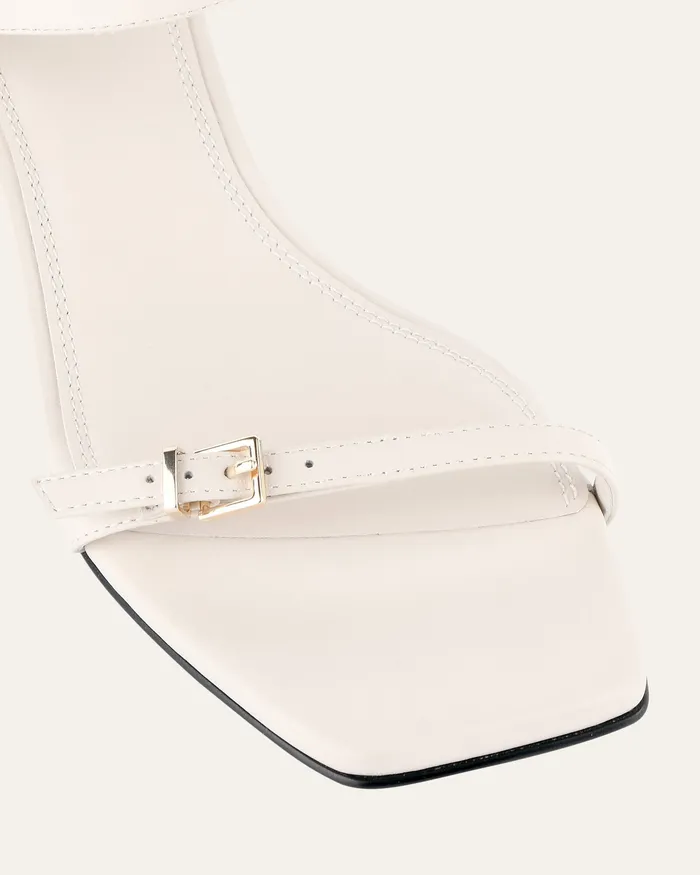 Women jomercer Gianni mid heel sandals off white leather MID SANDALS Women jomercer Gianni mid heel sandals off white leather MID SANDALS