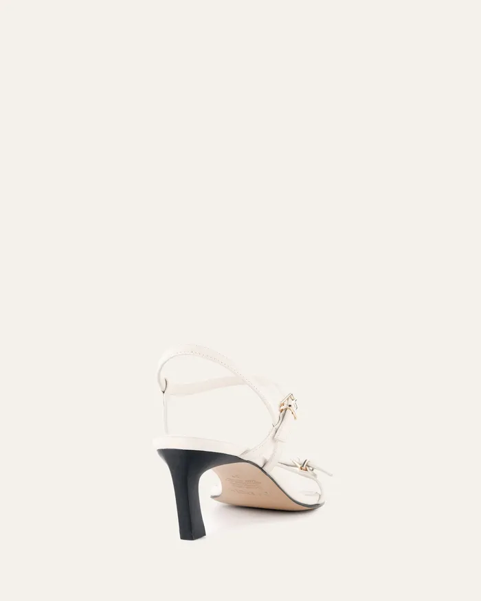 Women jomercer Gianni mid heel sandals off white leather MID SANDALS Women jomercer Gianni mid heel sandals off white leather MID SANDALS