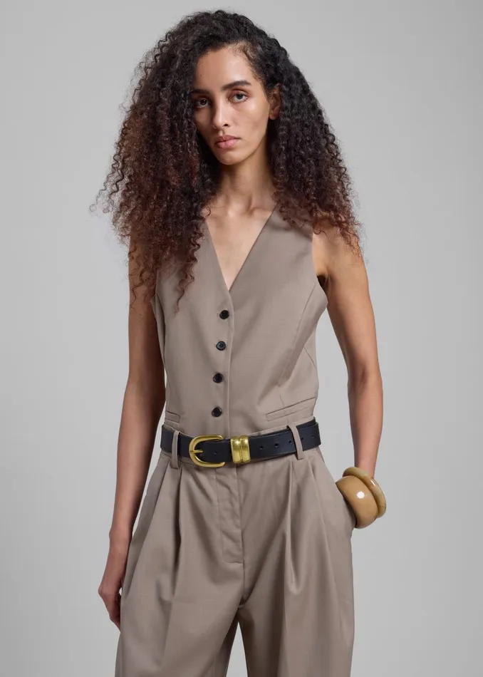 Women Jorae Vest 8211 Taupe The Frankie Shop Outerwear