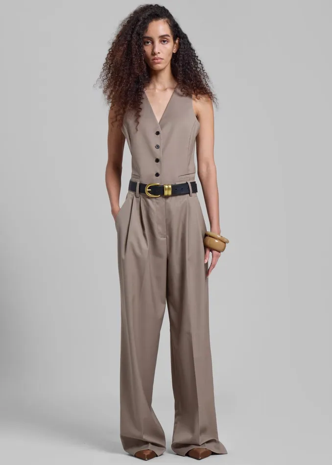 Women Jorae Vest 8211 Taupe The Frankie Shop Outerwear