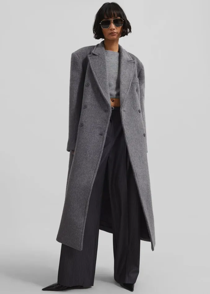 Women Jordan Wool Coat 8211 Grey The Frankie Shop Outerwear