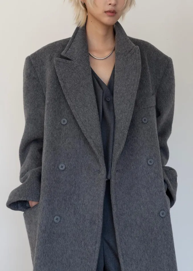 Women Jordan Wool Coat 8211 Grey The Frankie Shop Outerwear