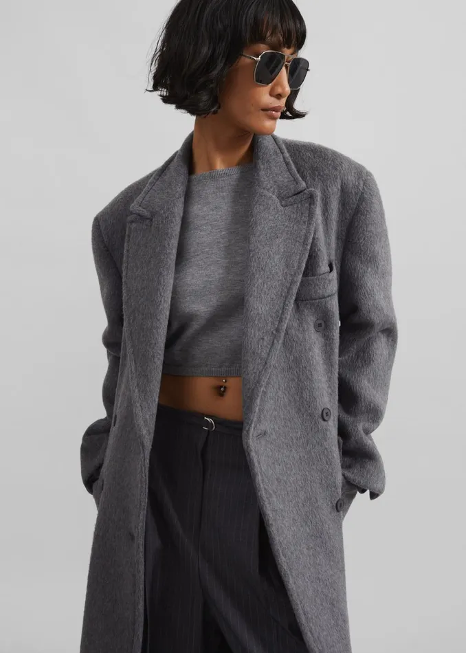Women Jordan Wool Coat 8211 Grey The Frankie Shop Outerwear