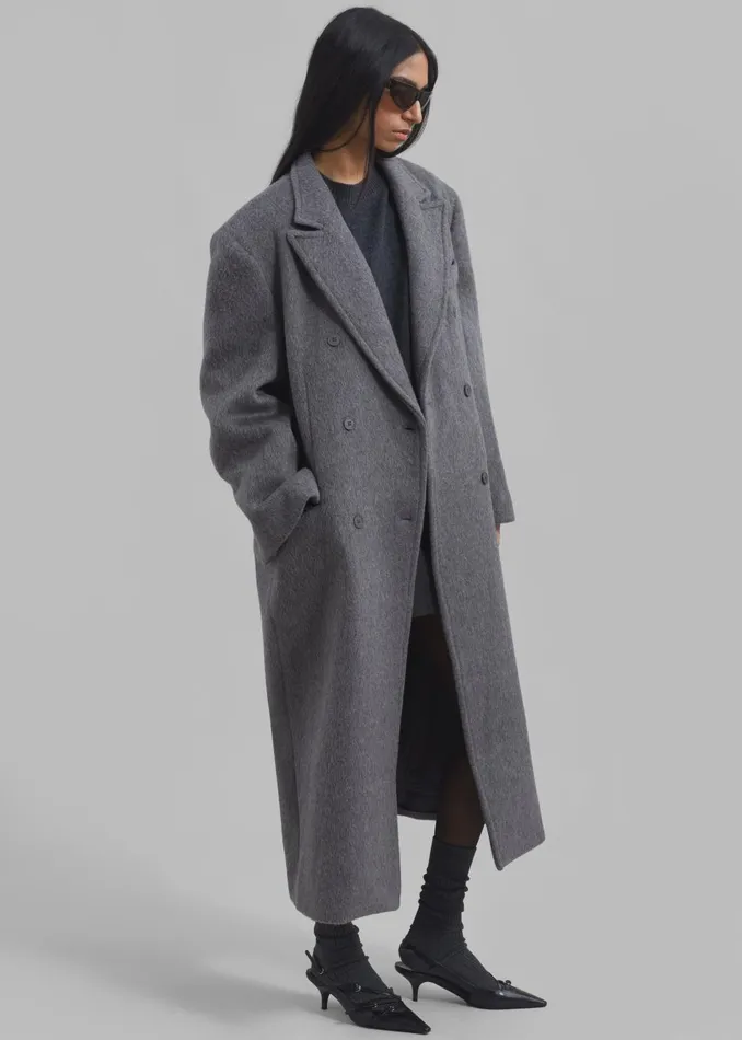 Women Jordan Wool Coat 8211 Grey The Frankie Shop Outerwear