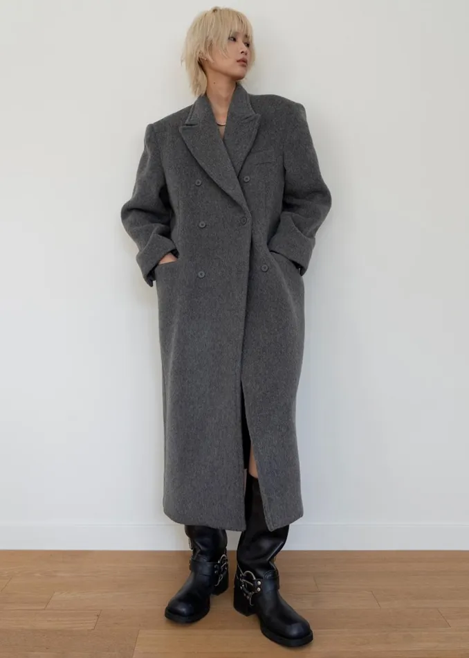 Women Jordan Wool Coat 8211 Grey The Frankie Shop Outerwear
