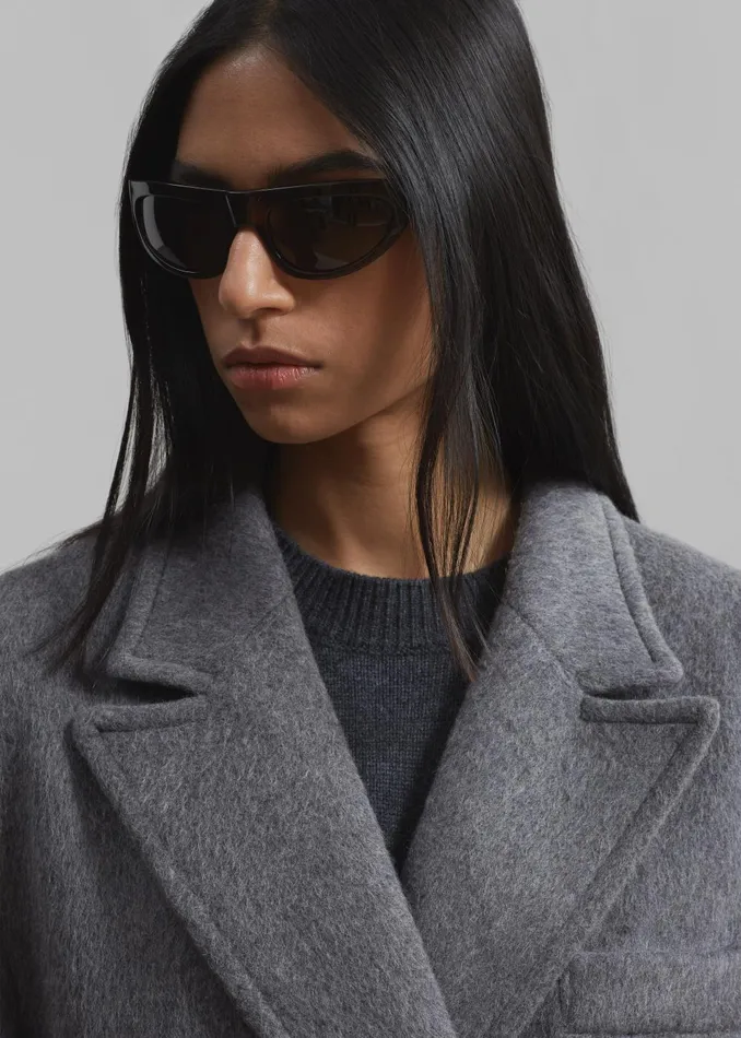 Women Jordan Wool Coat 8211 Grey The Frankie Shop Outerwear