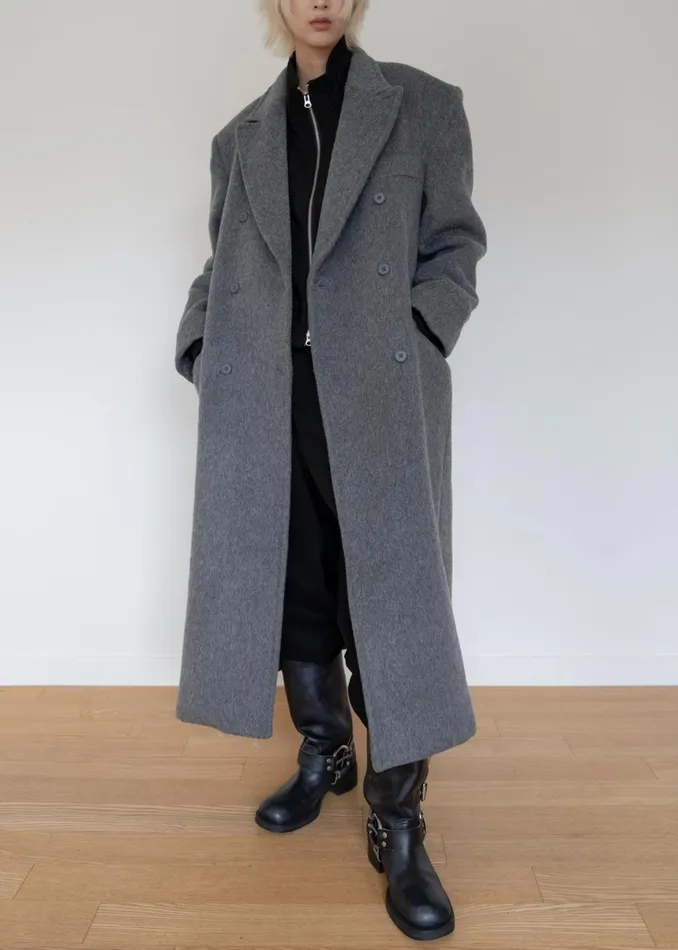 Women Jordan Wool Coat 8211 Grey The Frankie Shop Outerwear