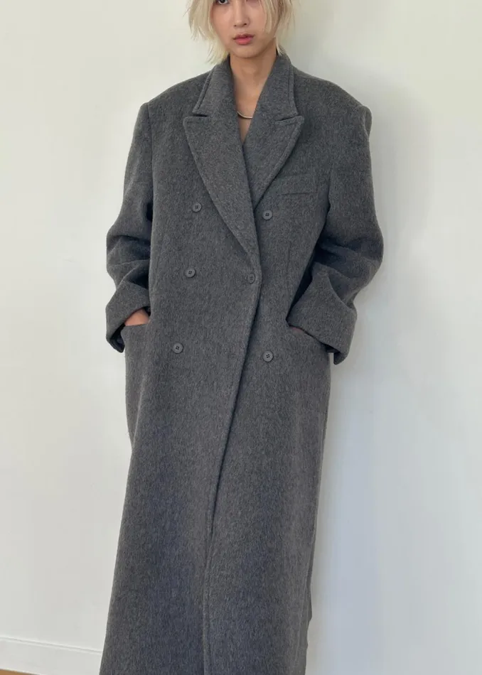 Women Jordan Wool Coat 8211 Grey The Frankie Shop Outerwear