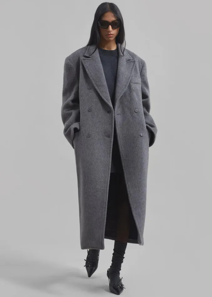 Women Jordan Wool Coat 8211 Grey The Frankie Shop Outerwear