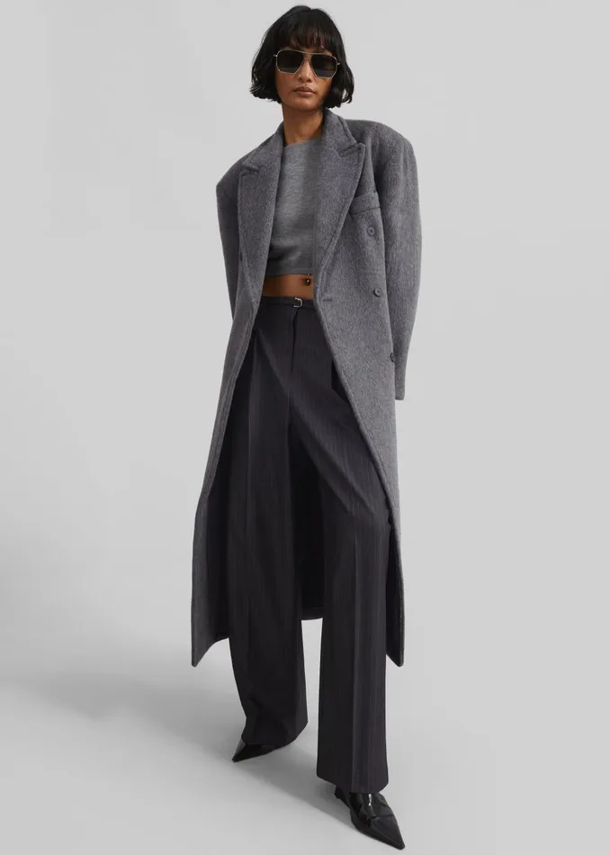 Women Jordan Wool Coat 8211 Grey The Frankie Shop Outerwear