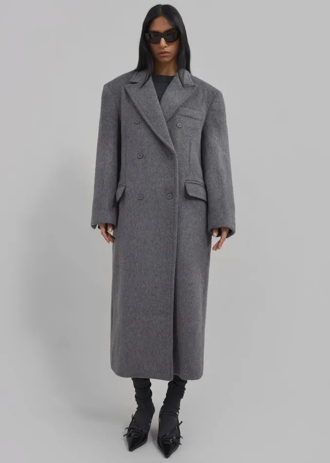 Women Jordan Wool Coat 8211 Grey The Frankie Shop Outerwear