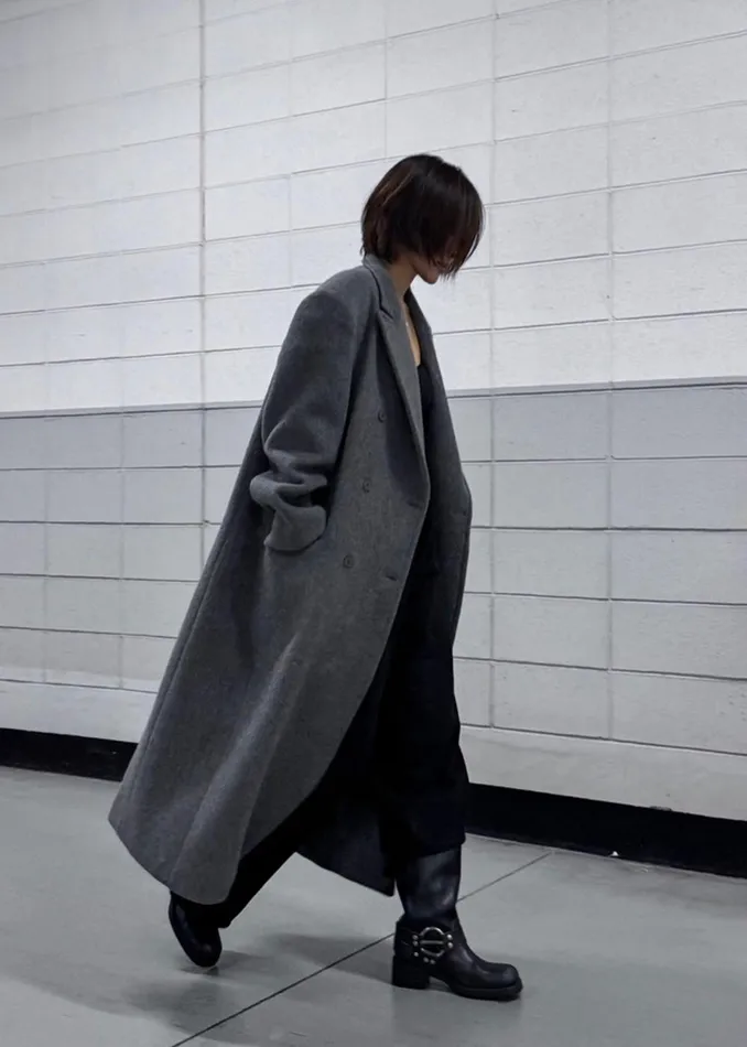 Women Jordan Wool Coat 8211 Grey The Frankie Shop Outerwear
