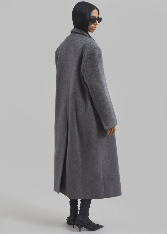 Women Jordan Wool Coat 8211 Grey The Frankie Shop Outerwear