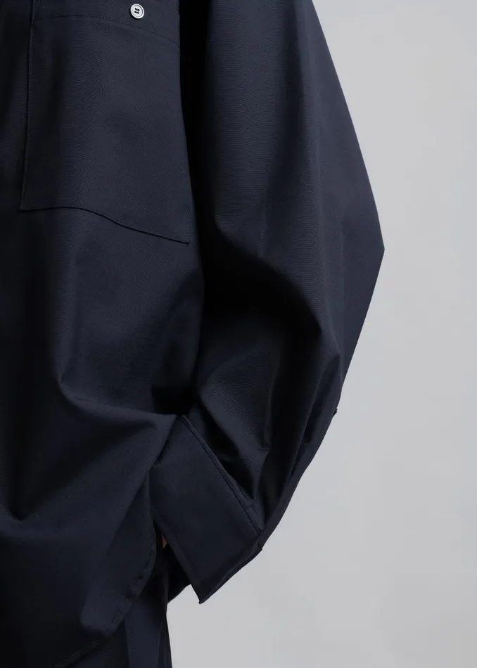 Women Jour Shirt 8211 Deep Navy The Frankie Shop Tops