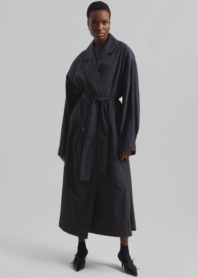 Women Jude Trench Coat 8211 Black The Frankie Shop Outerwear