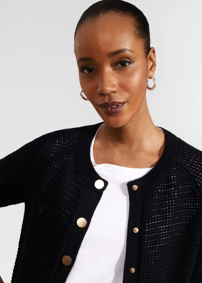 Women Jumpers and Cardigans Hobbs Florentina Cotton Cardigan Hobbs Navy