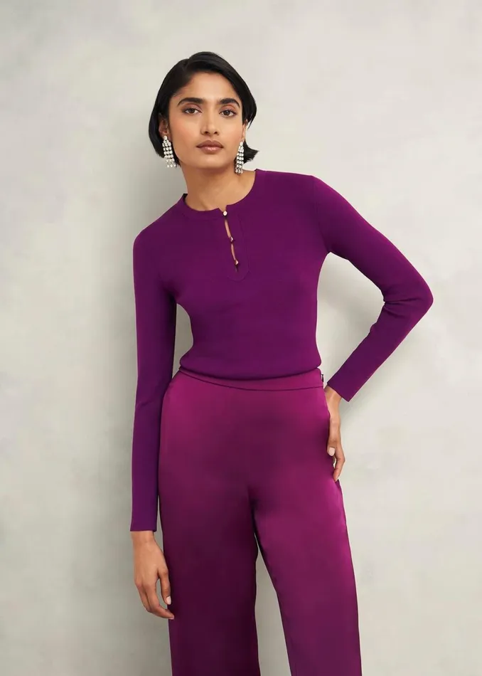 Women Jumpers and Cardigans Hobbs Hayden Jumper Vibrant Purple