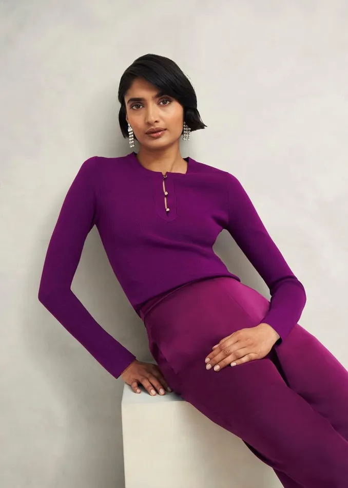 Women Jumpers and Cardigans Hobbs Hayden Jumper Vibrant Purple