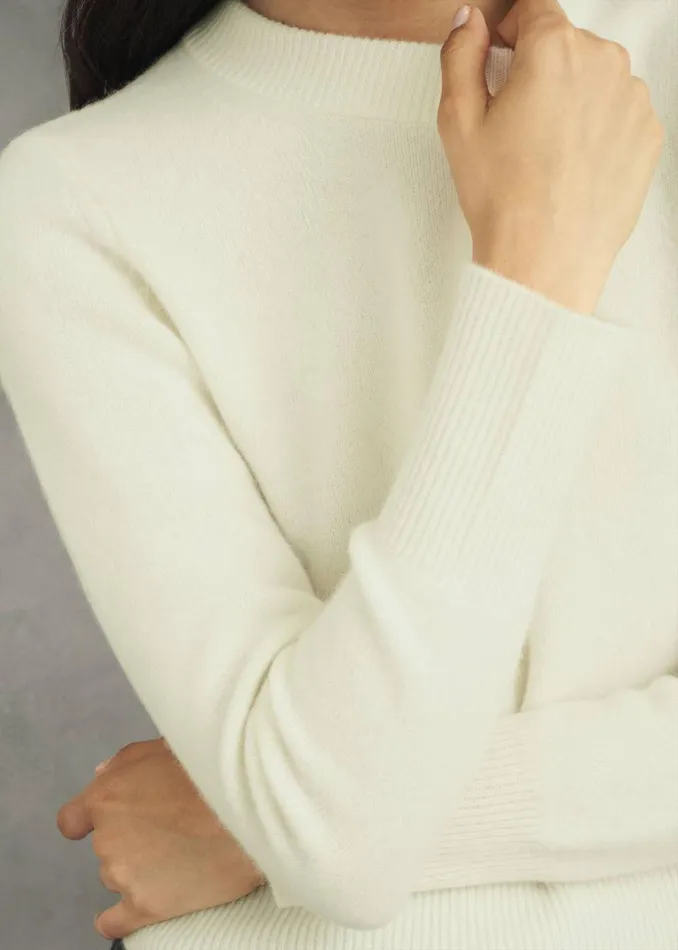 Women Jumpers and Cardigans Hobbs Hoghton Brushed Cashmere Jumper Warm Ivory