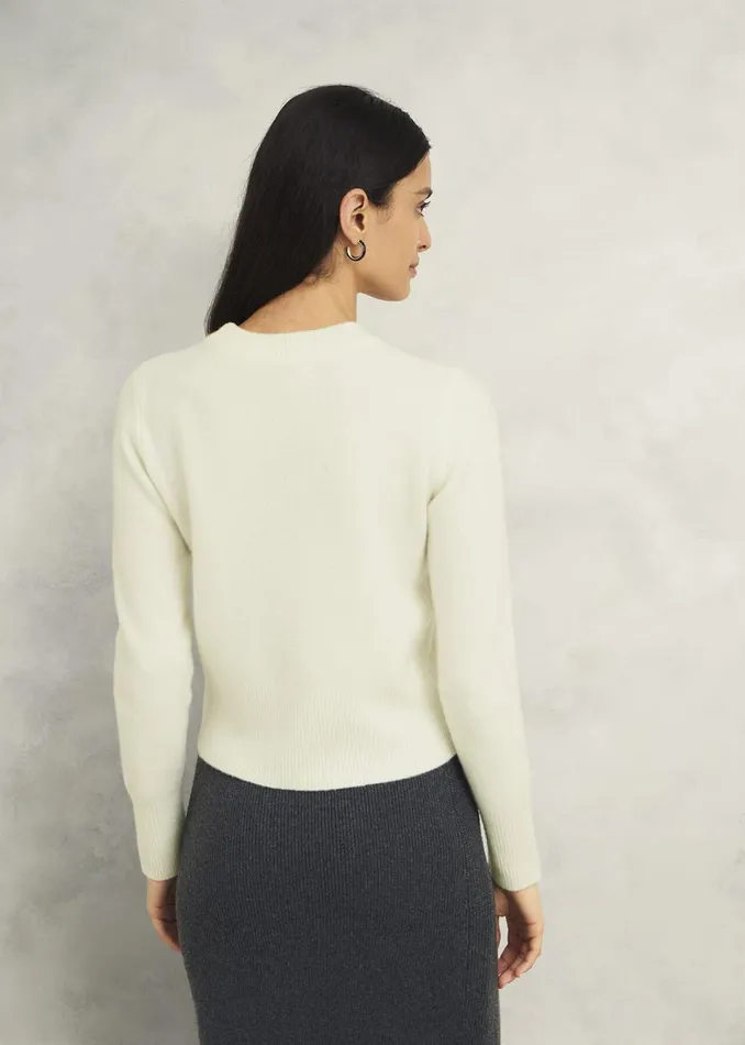 Women Jumpers and Cardigans Hobbs Hoghton Brushed Cashmere Jumper Warm Ivory