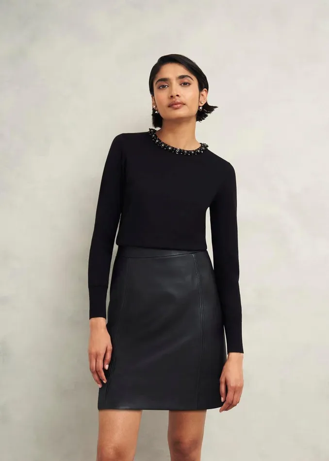 Women Jumpers and Cardigans Hobbs Oakley Beaded Jumper Black