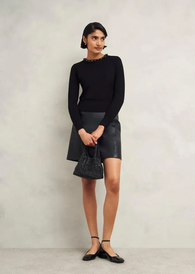 Women Jumpers and Cardigans Hobbs Oakley Beaded Jumper Black