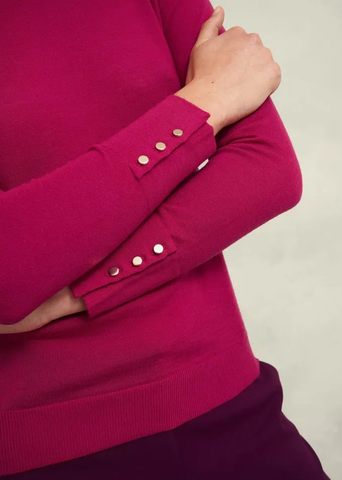 Women Jumpers and Cardigans Hobbs Penny Merino Wool Jumper Cranberry Pink