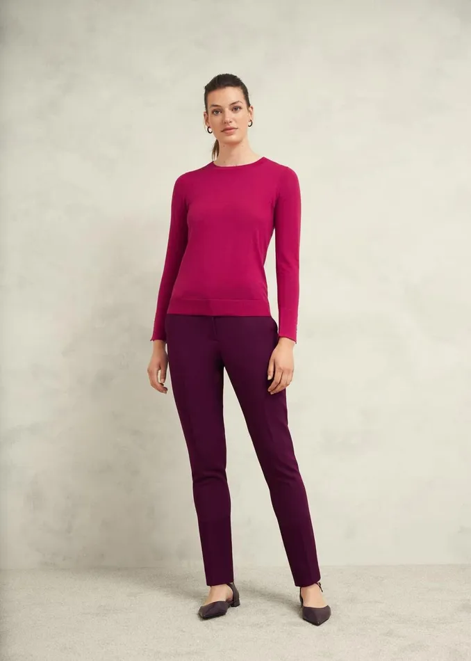 Women Jumpers and Cardigans Hobbs Penny Merino Wool Jumper Cranberry Pink
