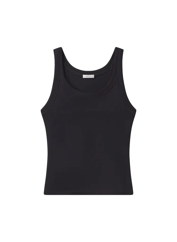 Women Kai Cotton Rib Tank Black ALC Tops