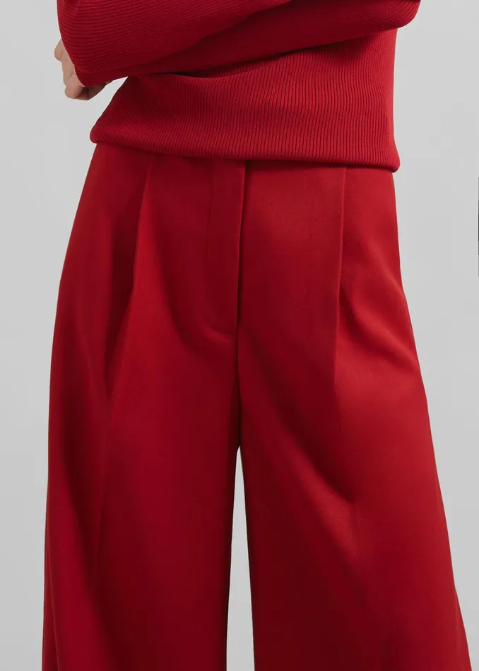 Women Kamila Wide Leg Trousers 8211 Red The Frankie Shop Bottoms