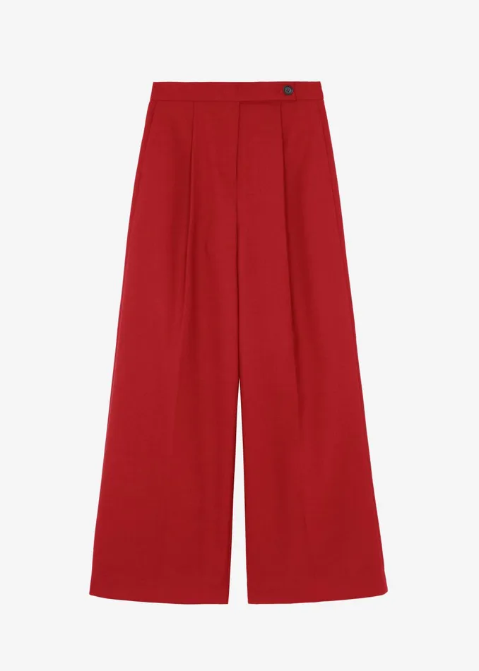 Women Kamila Wide Leg Trousers 8211 Red The Frankie Shop Bottoms