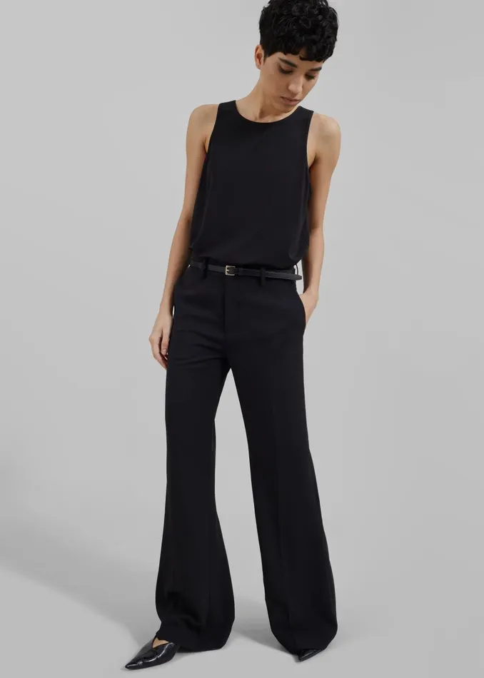 Women Katie Flared Pants 8211 Black The Frankie Shop Bottoms