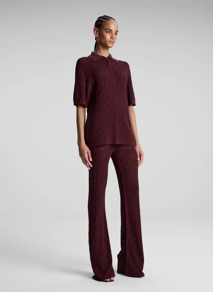 Women Keeley Pointelle Knit Pant Burgundy ALC Bottoms