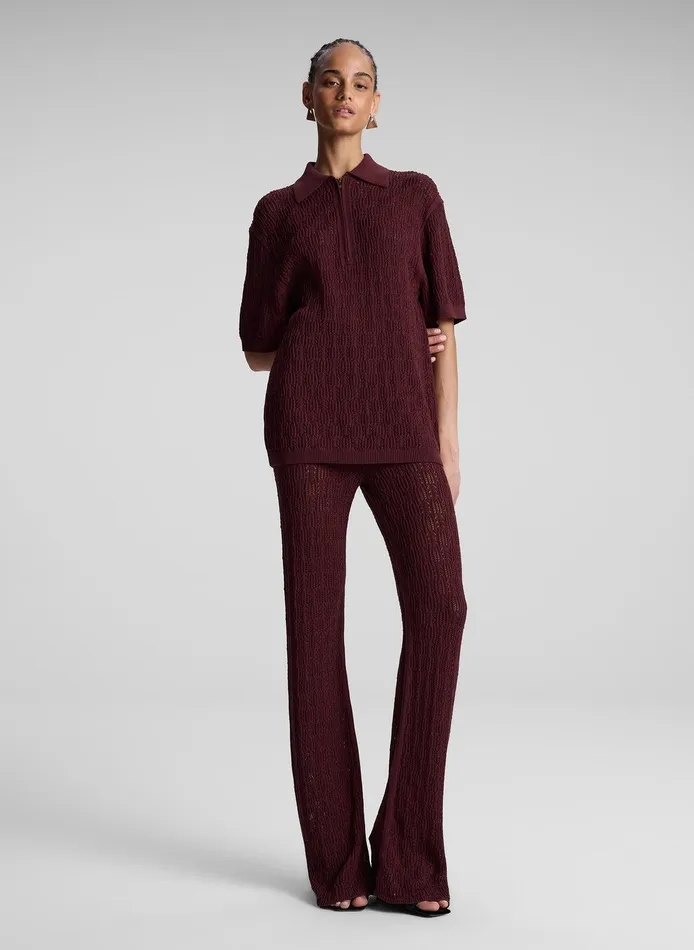 Women Keeley Pointelle Knit Pant Burgundy ALC Bottoms