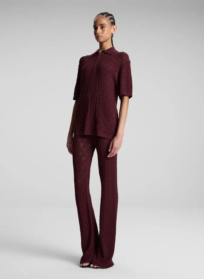 Women Keeley Pointelle Knit Pant Burgundy ALC Bottoms