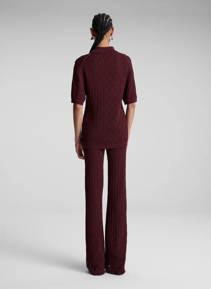 Women Keeley Pointelle Knit Pant Burgundy ALC Bottoms