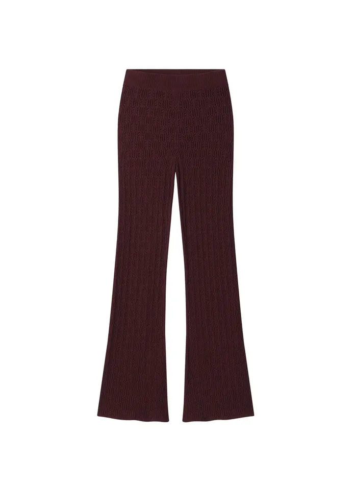 Women Keeley Pointelle Knit Pant Burgundy ALC Bottoms