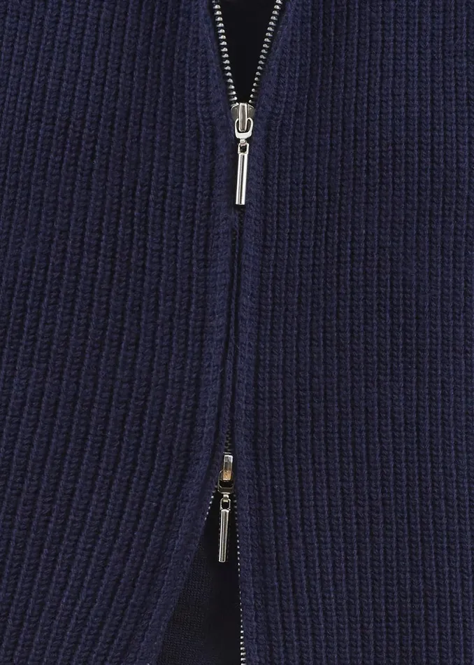 Women Kellan Wool Blend Sleeveless Zip Turtleneck 8211 Navy The Frankie Shop Knitwear