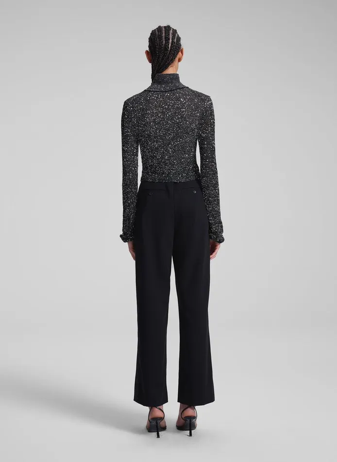 Women Kendall Sequin Embellished Top Blacksilver ALC Tops