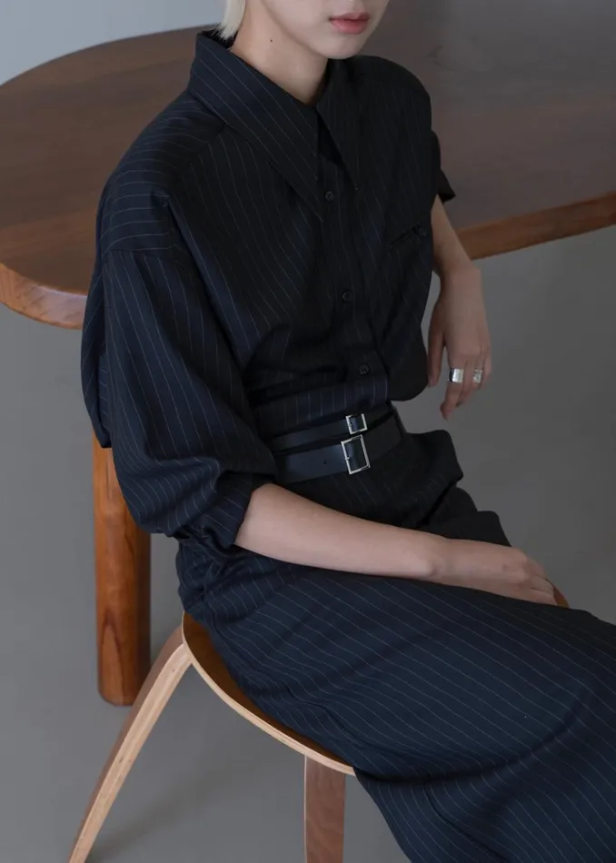 Women Kerry Maxi Skirt 8211 Black Pinstripe The Frankie Shop Bottoms