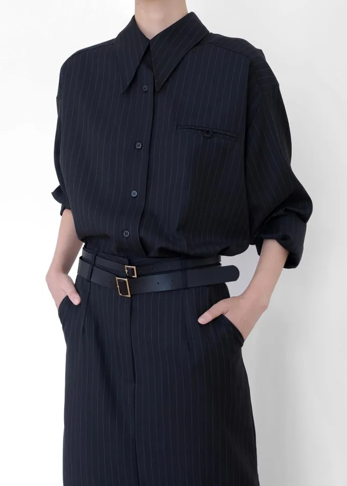 Women Kerry Maxi Skirt 8211 Black Pinstripe The Frankie Shop Bottoms