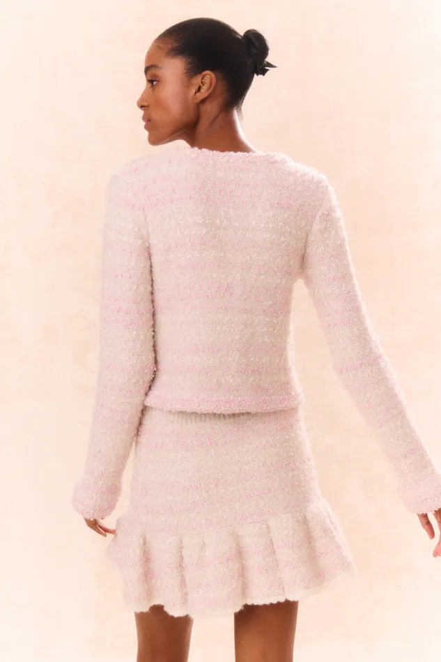 WomenKids Skirts LoveShackFancy Velman Knit Mini Skirt Vanilla Blush