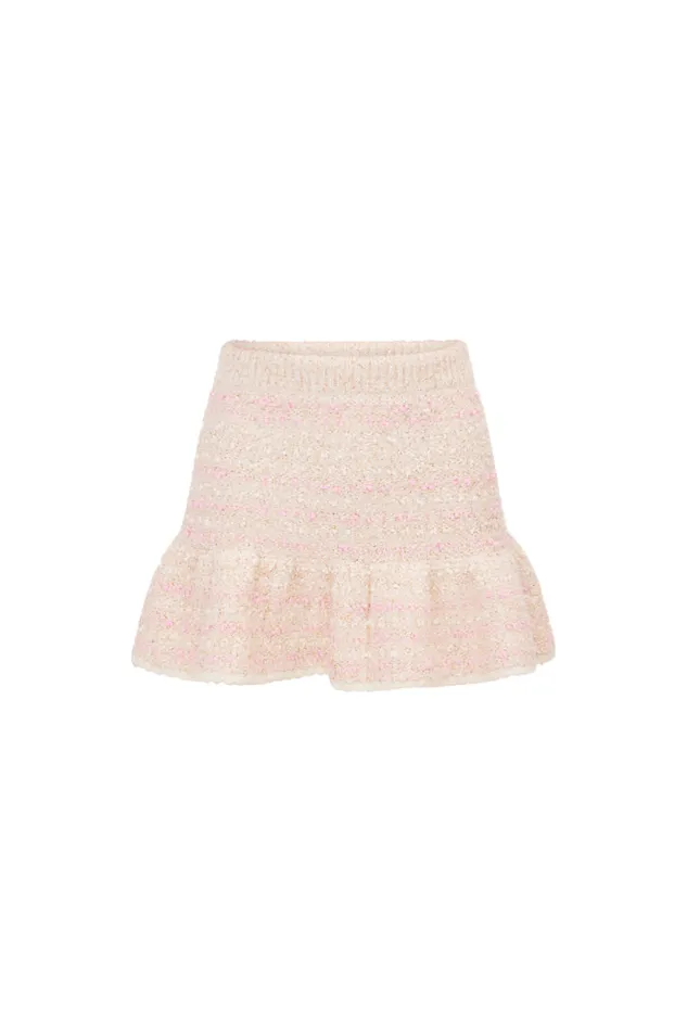 WomenKids Skirts LoveShackFancy Velman Knit Mini Skirt Vanilla Blush