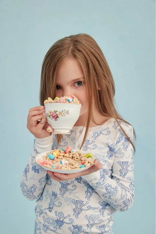 WomenKids Sleepwear LoveShackFancy Roller Rabbit Pastiche De Monkey Pajama Blue