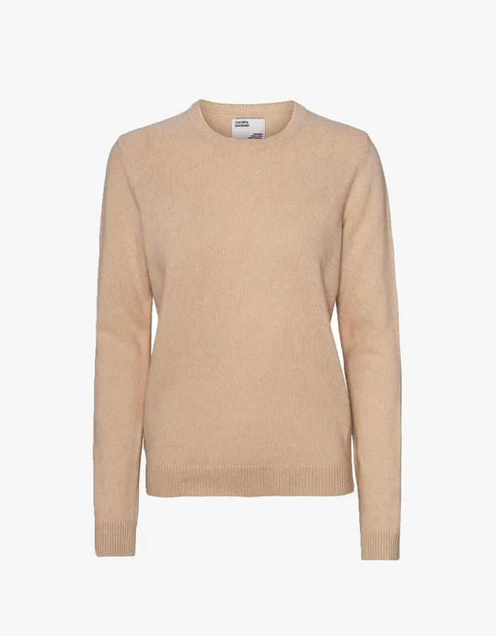 Women Knit Sweaters Colorfulstandard Women Classic Merino Wool Crew 8211 Honey Beige