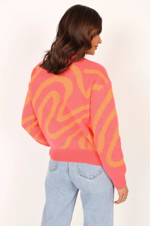 Women Knitwear petalandpup Rosalee Pattern Knit Sweater 8211 Pink Pink